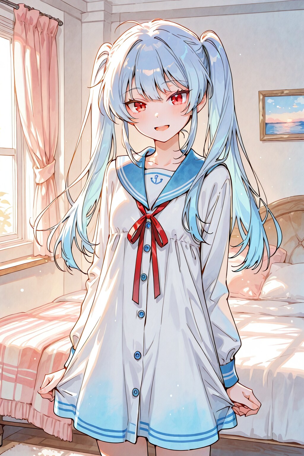 青髪ツインテちゃん