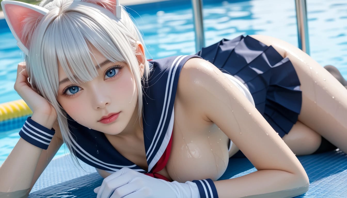 エロすぎ違反🚨 可愛すぎ注意 💘もう我慢の限界だよ…😵‍💫擦りつけたくなるこの柔らかさ🍆💦…反則級の白猫ちゃんに逮捕されちゃうヨ‼️😱