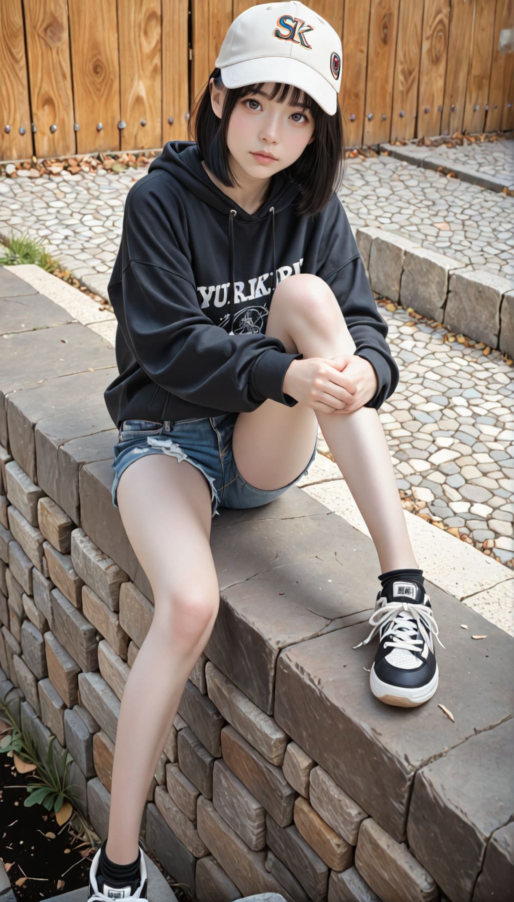 パーカー、キャップの女の子かわいい