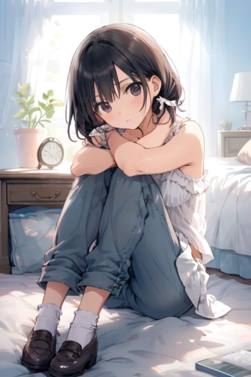 キャミソールとデニム