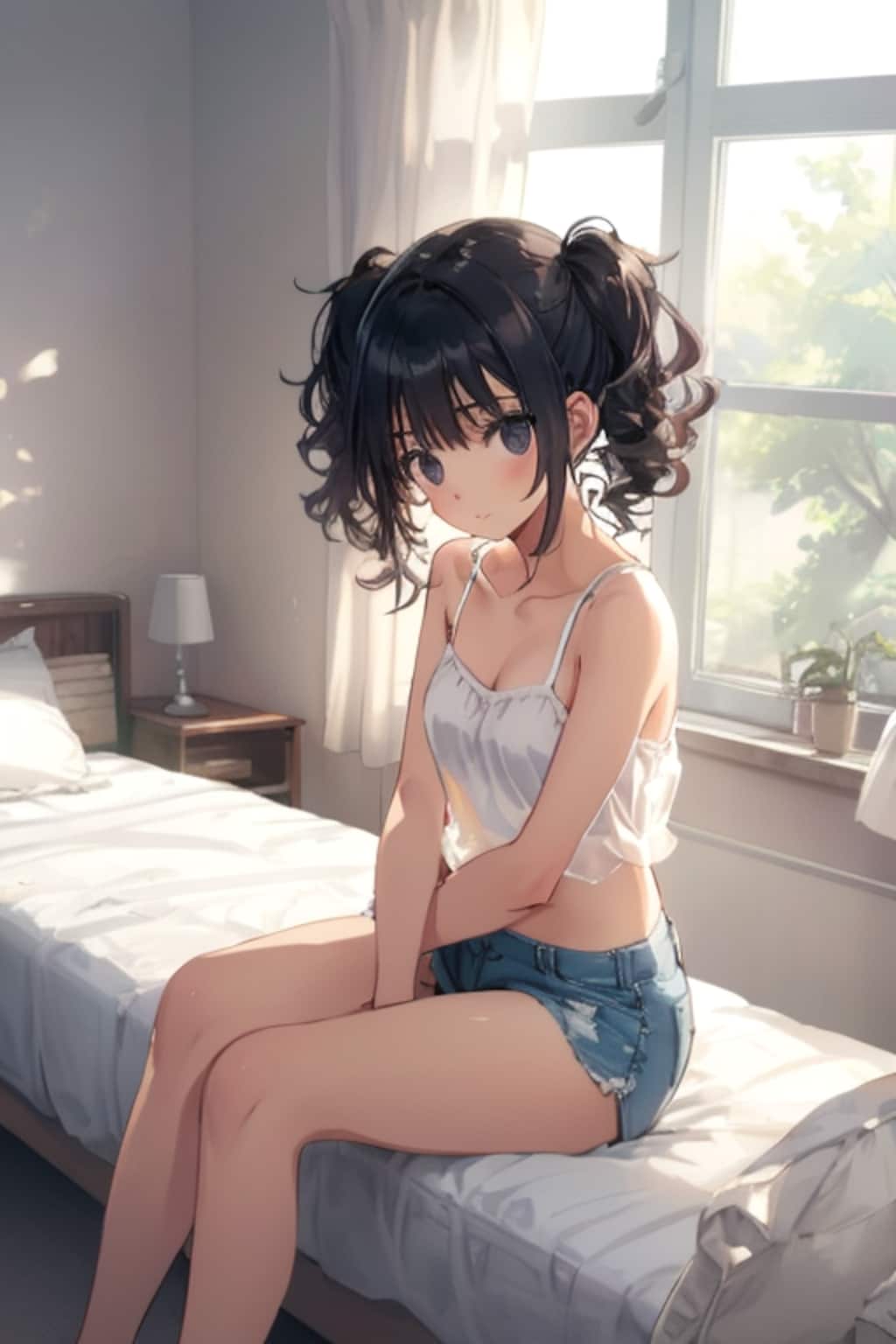 キャミソールとデニム