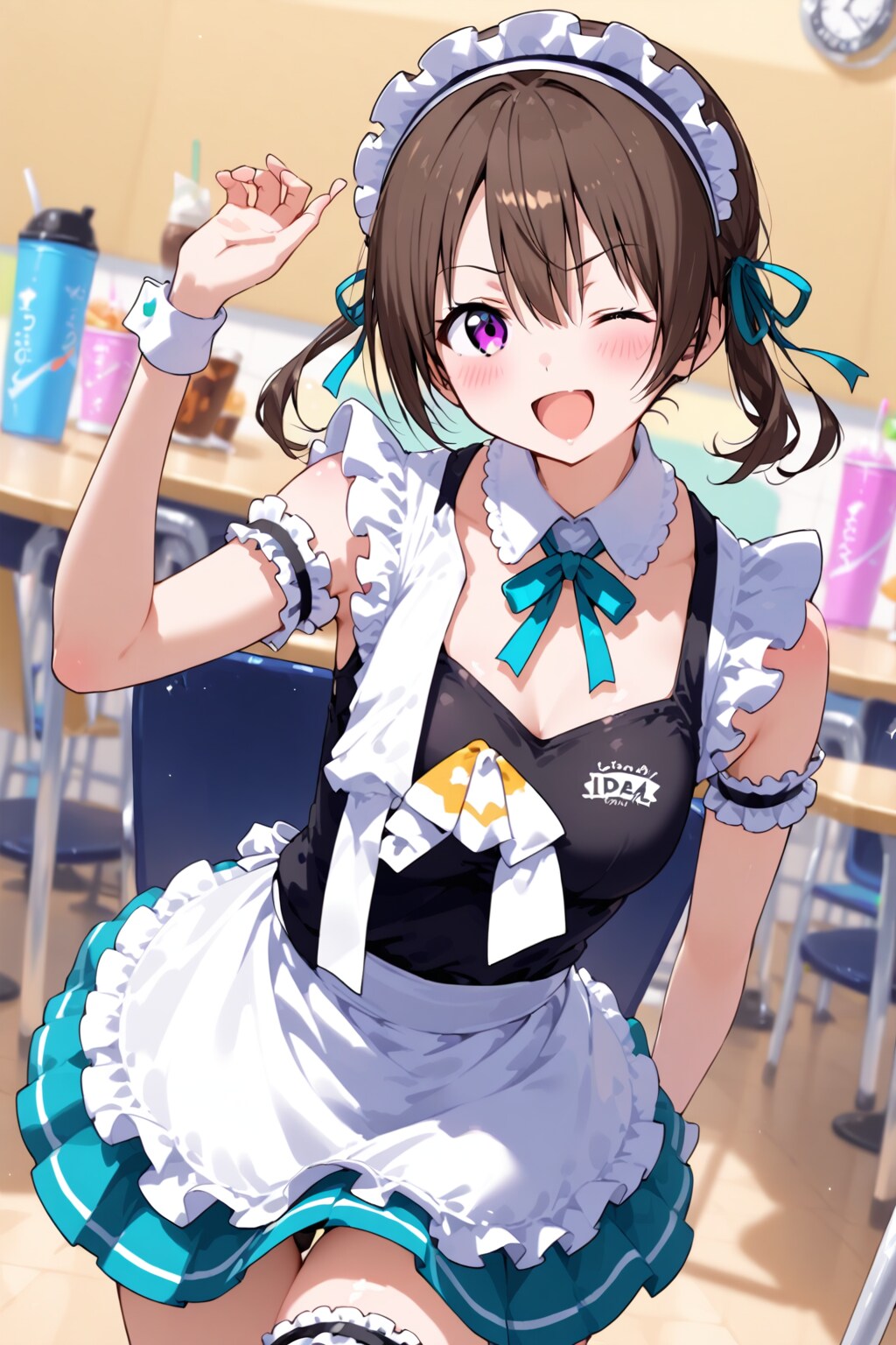 ある学園に通うアイドルたちの学園祭でメイド喫茶が開かれました。