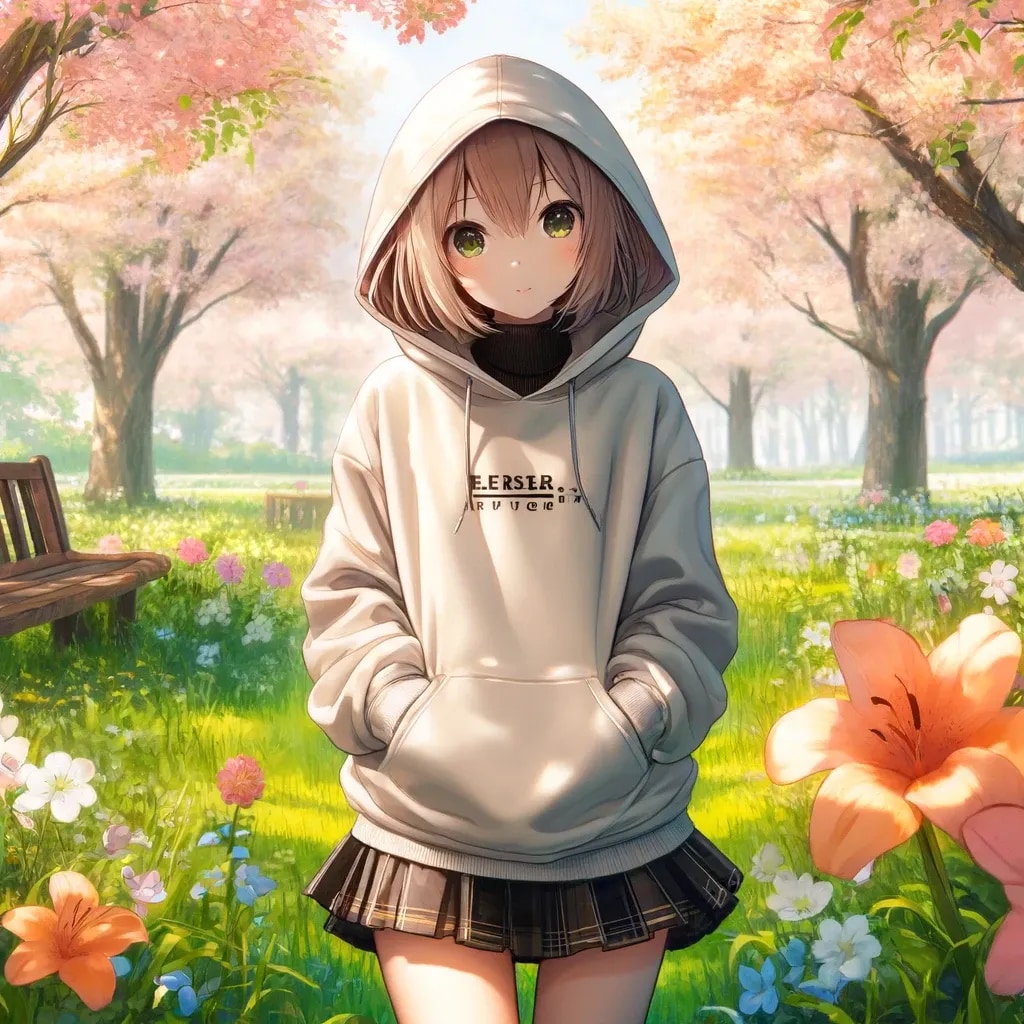 パーカーを着た少女