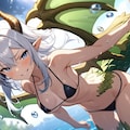 ぶるーあいずほわいとへあーグリーンドラゴン 2枚目