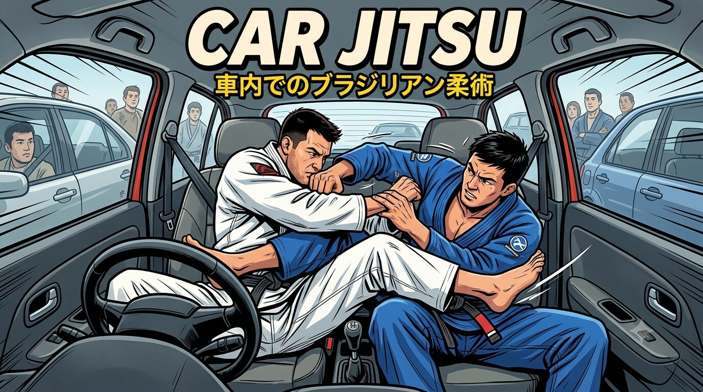 乗用車の車内で行う格闘技「カージツ」(Gemini)