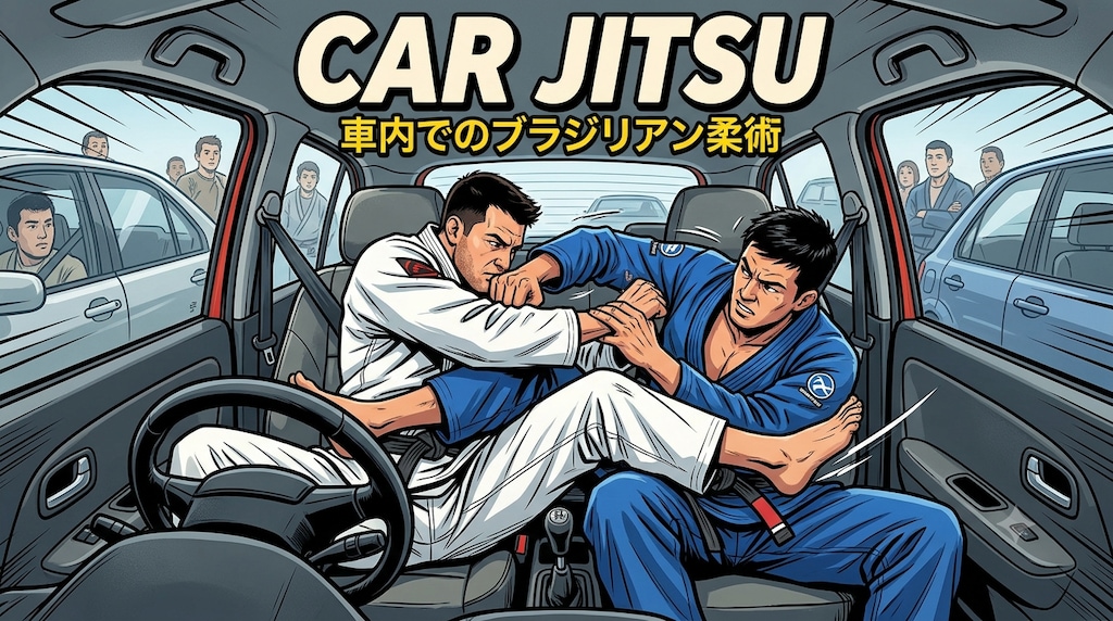 乗用車の車内で行う格闘技「カージツ」(Gemini)