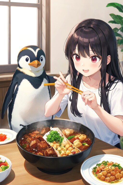 【ほのぼの】ペンちゃんも麻婆食べる？？