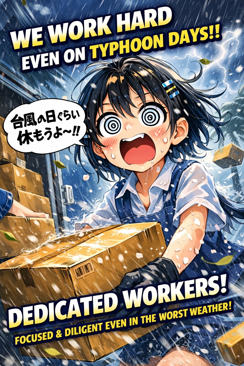 台風の日ぐらい休もうよ～（🌀O🌀）（＞O＜）