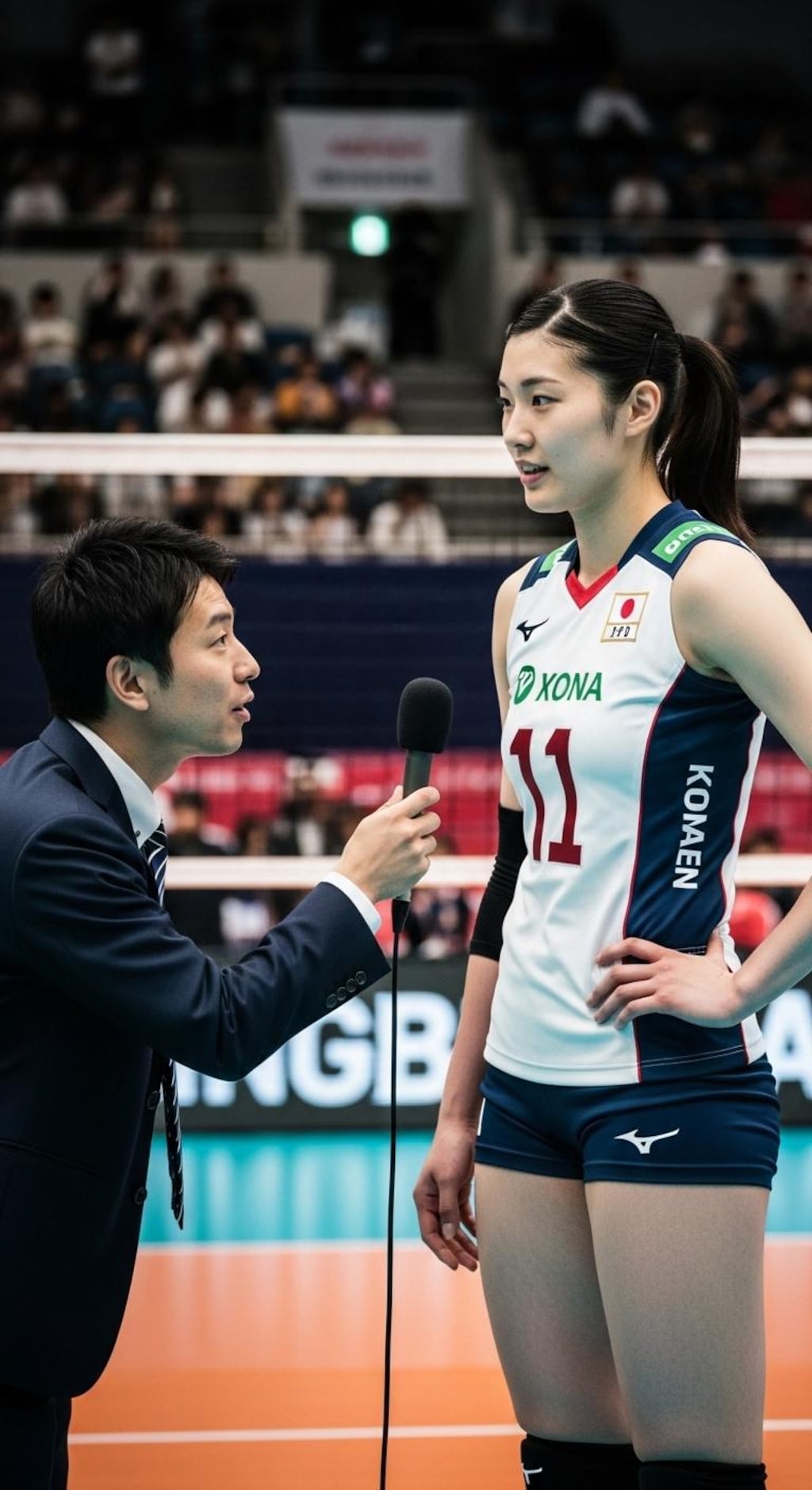 バレーボール選手とアナウンサーの身長差が目立つ瞬間が好き。