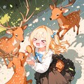 鹿に追われる少女 2枚目