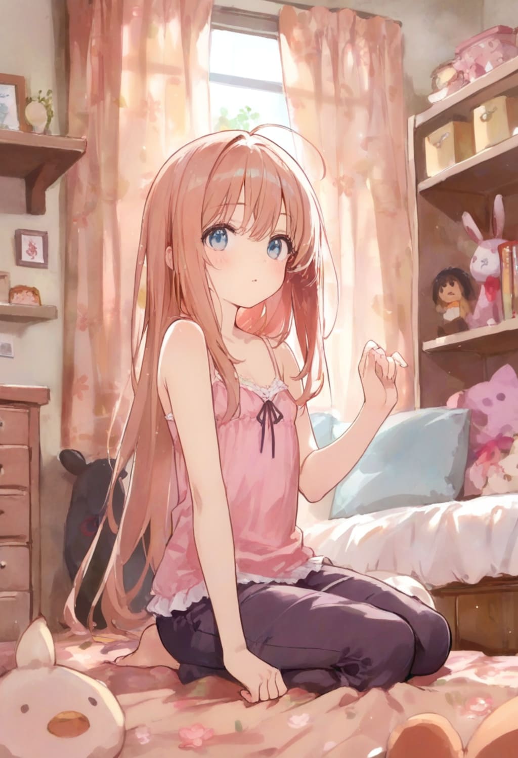 少女の部屋(水彩タッチ)(108)