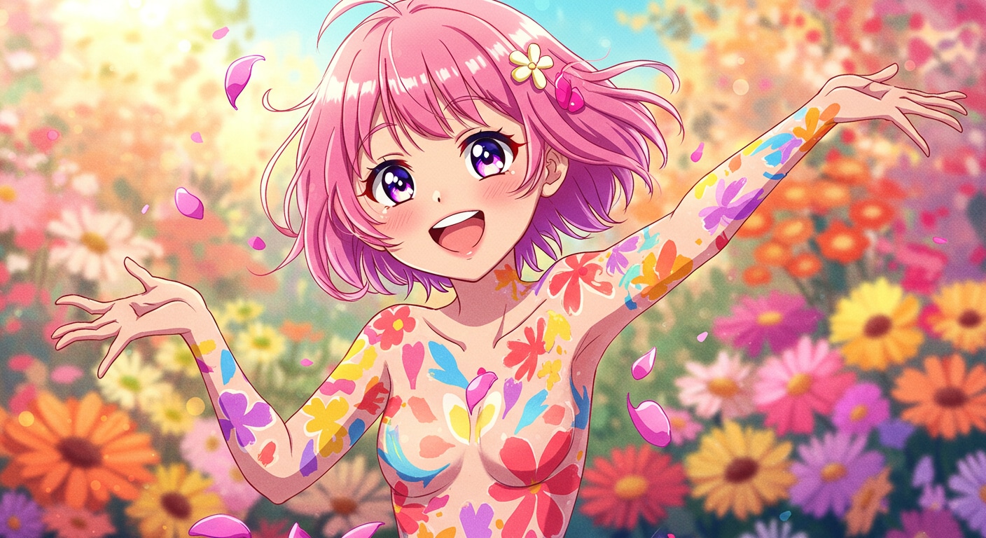 [ImageFX]花のボディペイント(2)