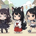 黒の三人娘 描き分けチャレンジ 9枚目