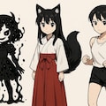 黒の三人娘 描き分けチャレンジ 3枚目