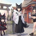 黒の三人娘 描き分けチャレンジ 7枚目
