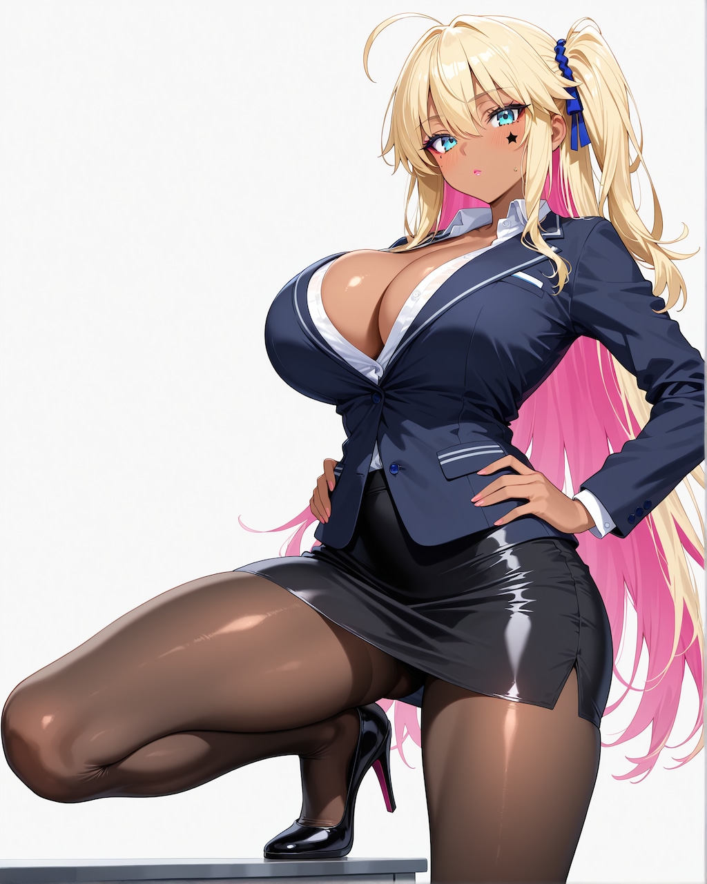 女子高生 黒ギャル OL オフィスレディースーツ