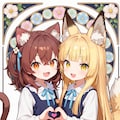 [インタビュー回答のお礼]ネコミミちゃん＆キツネミミちゃん 2枚目
