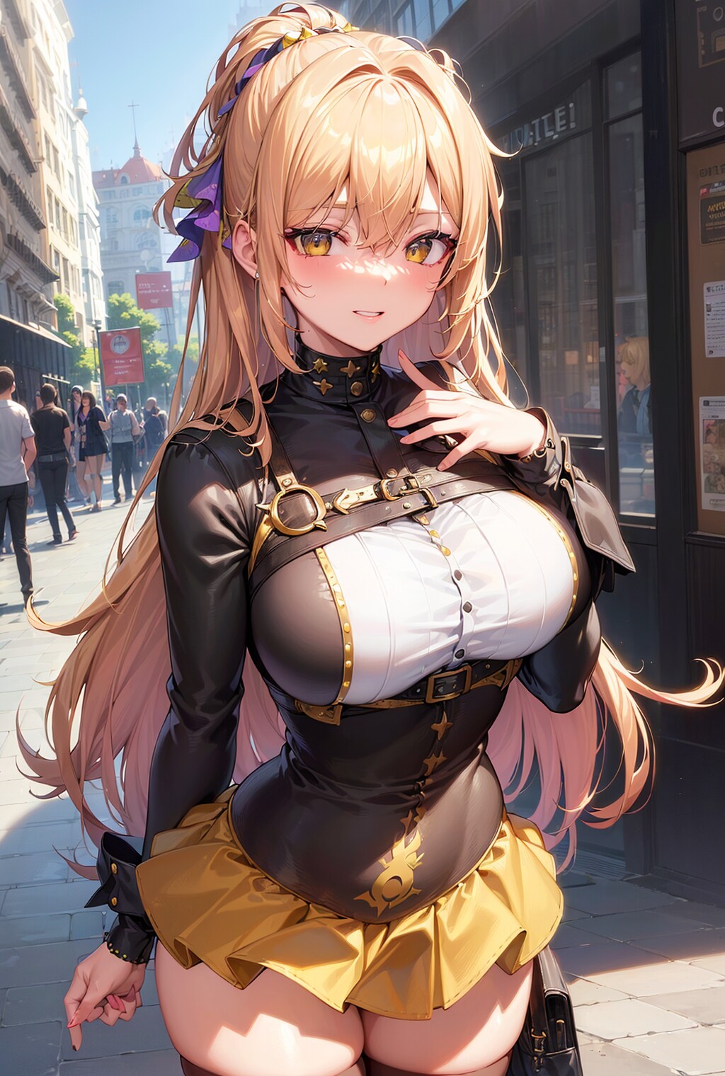 金髪美女と都会