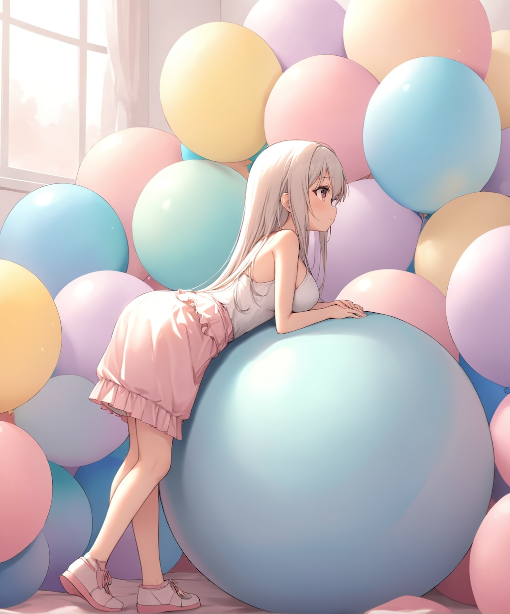 風船の敷き詰められた部屋で