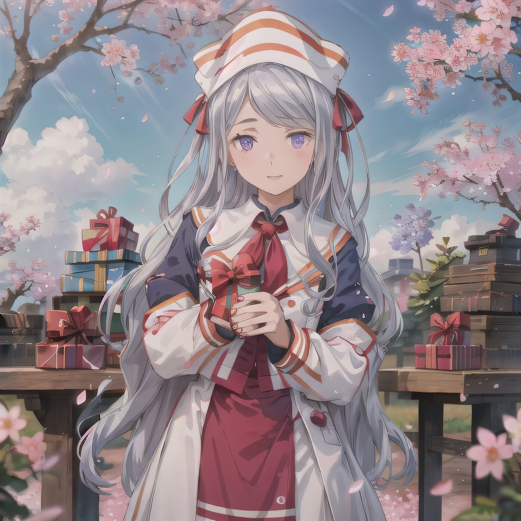 銀髪ロングでセーラー服の少女２５