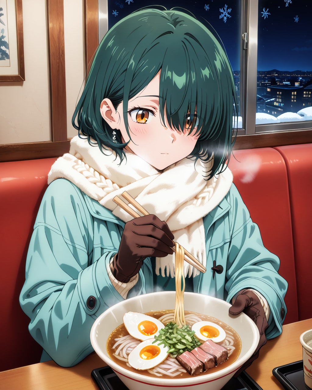 真冬に食べるラーメン