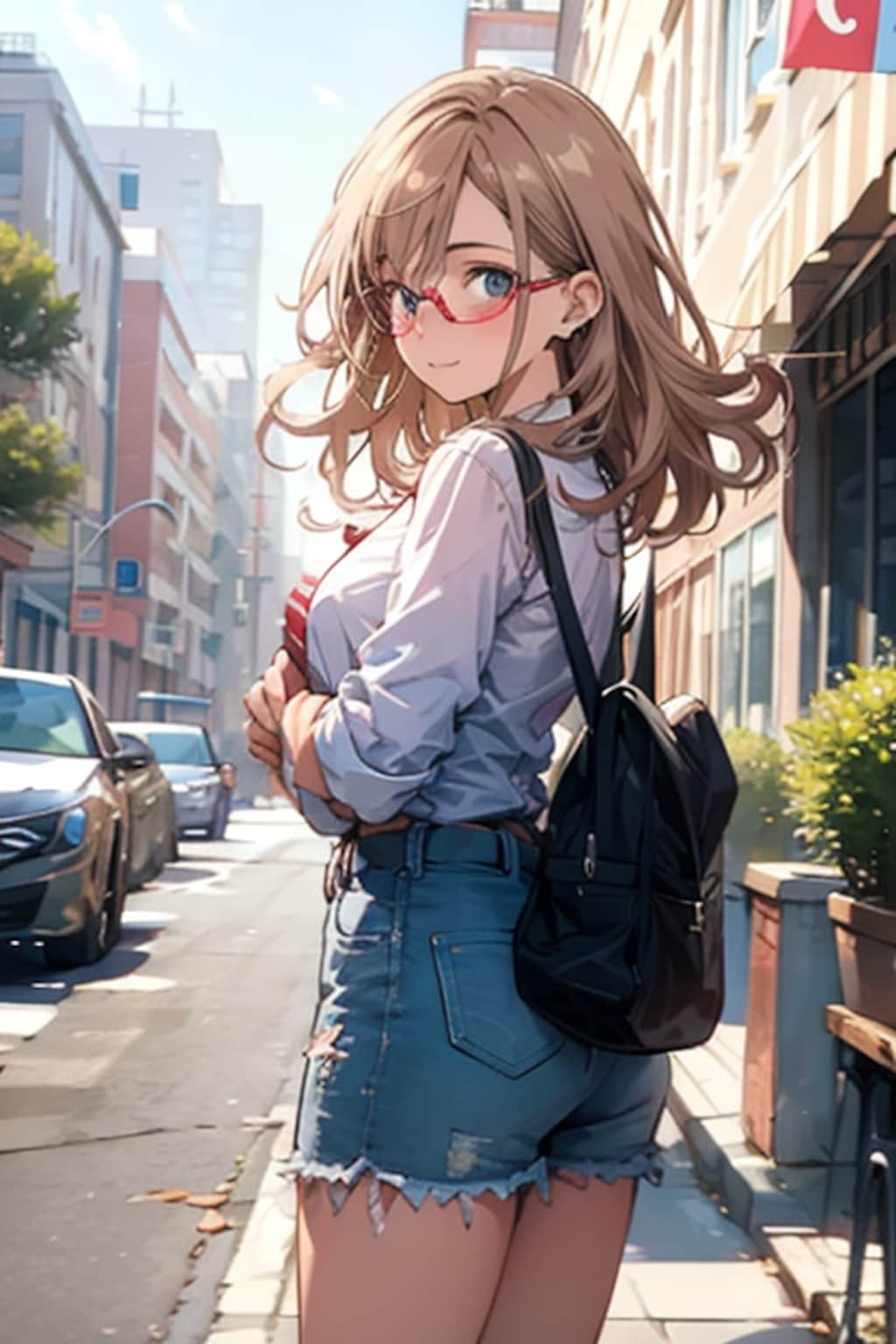 街角の眼鏡のお嬢さん