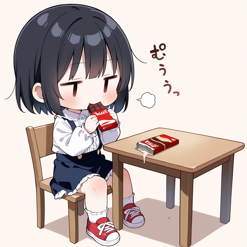 チョコレートを食べる