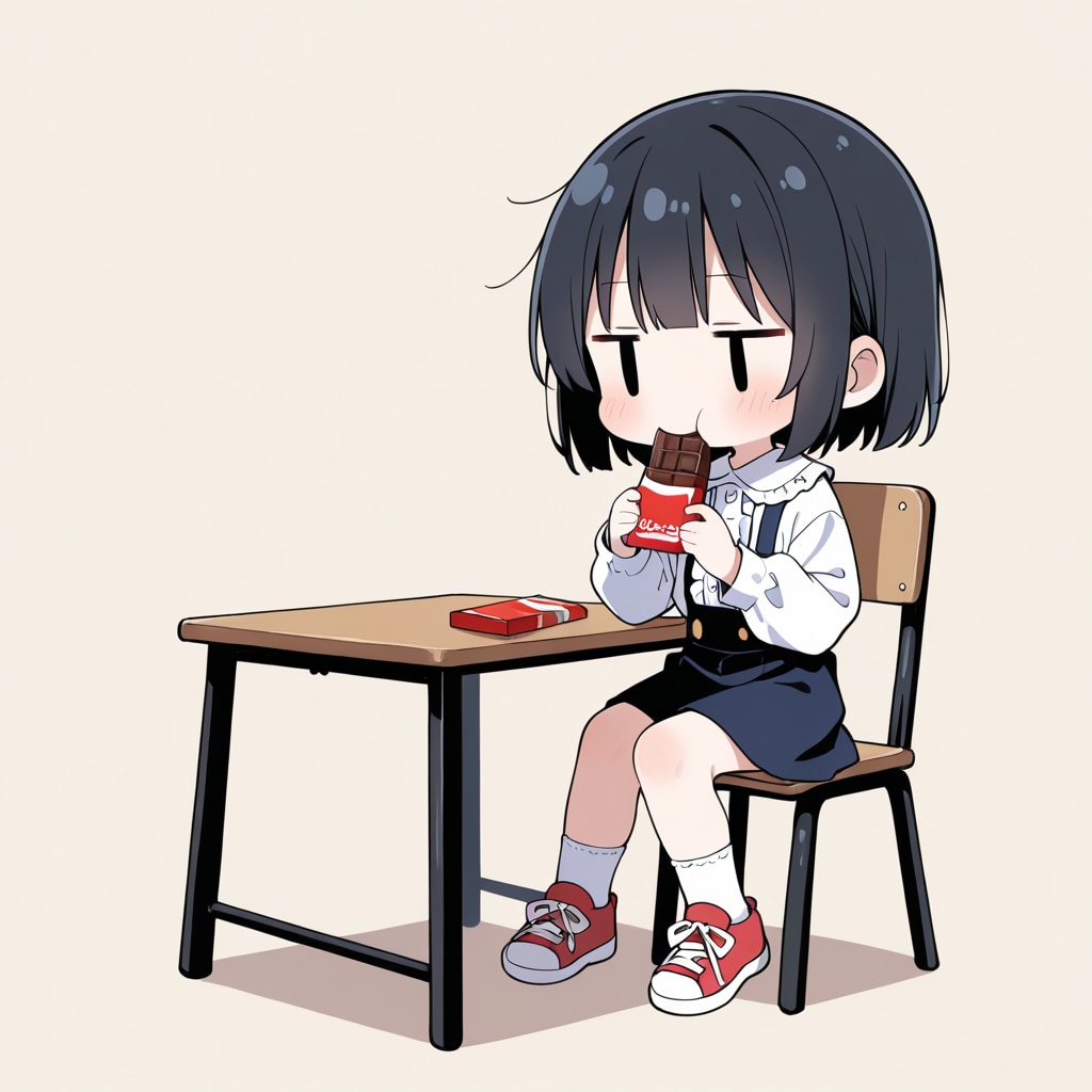 チョコレートを食べる