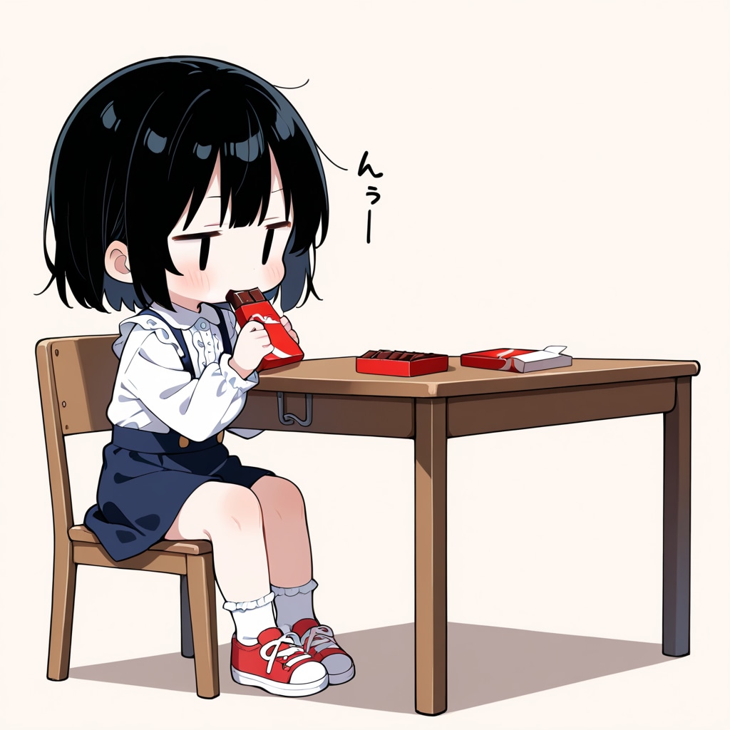 チョコレートを食べる