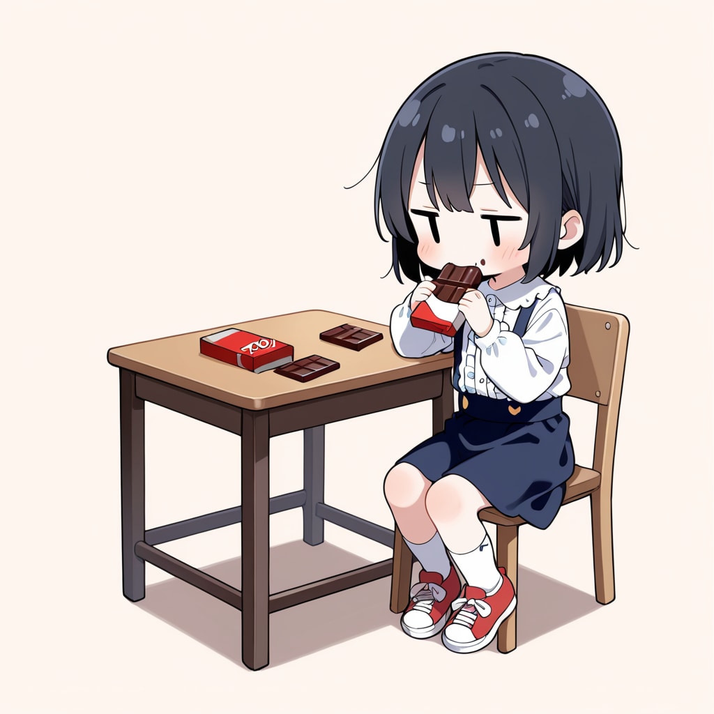 チョコレートを食べる