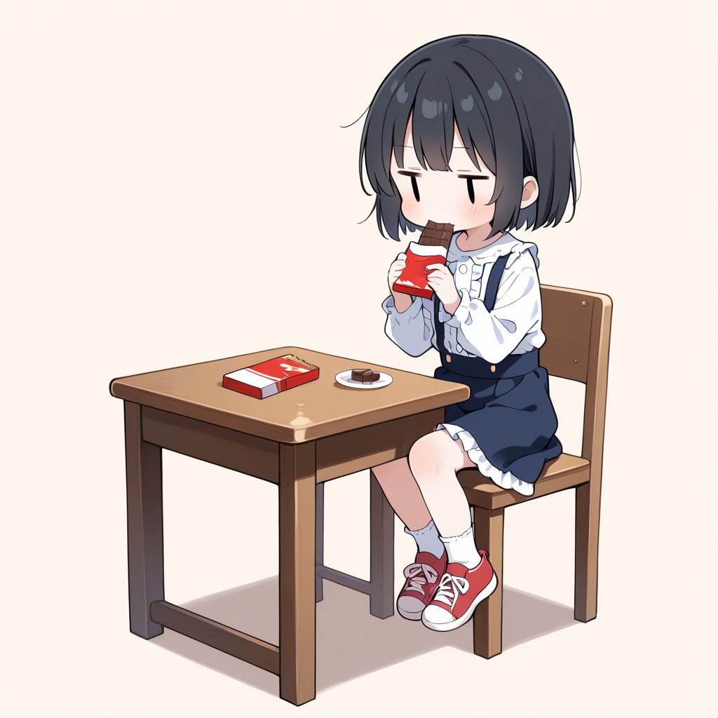 チョコレートを食べる