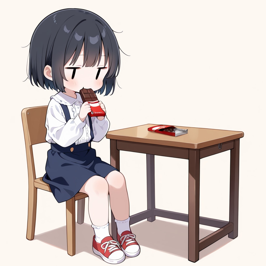 チョコレートを食べる