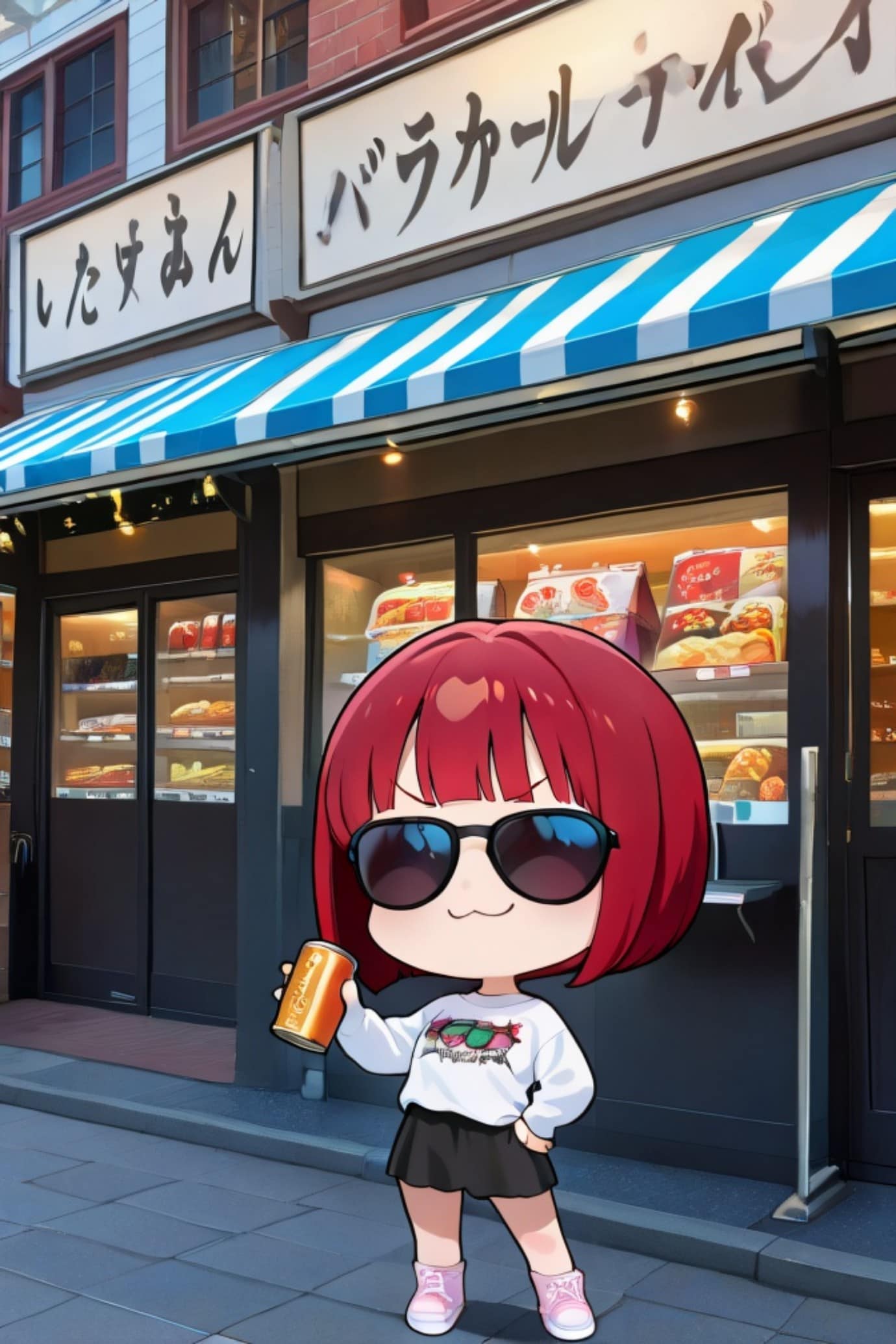 サングラスの赤髪ちゃん | の人気AIイラスト・グラビア