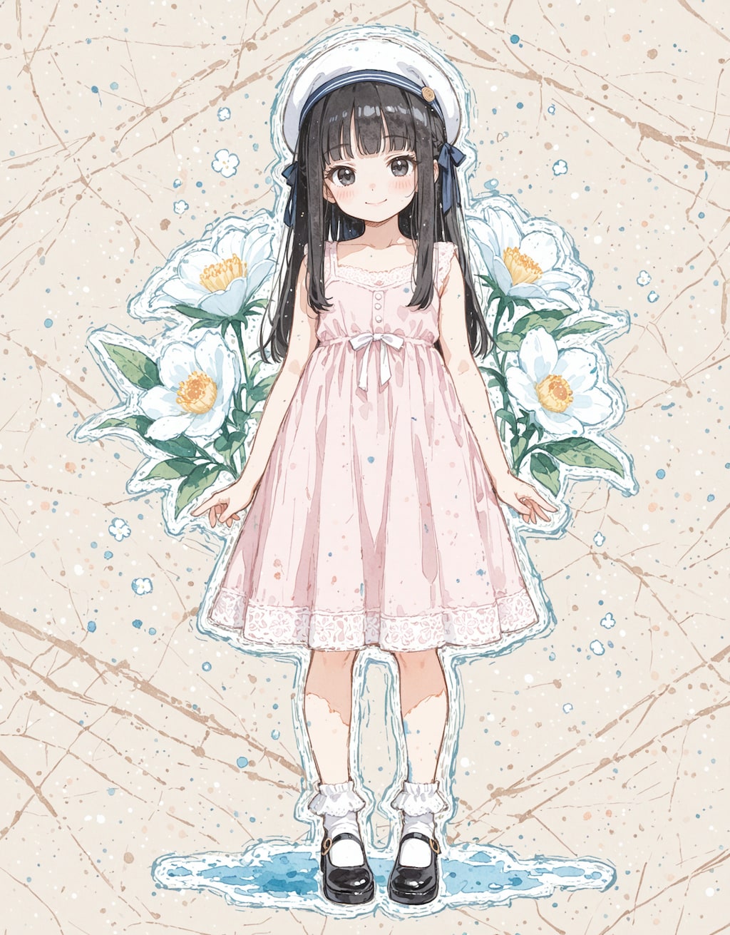 水彩子供春香