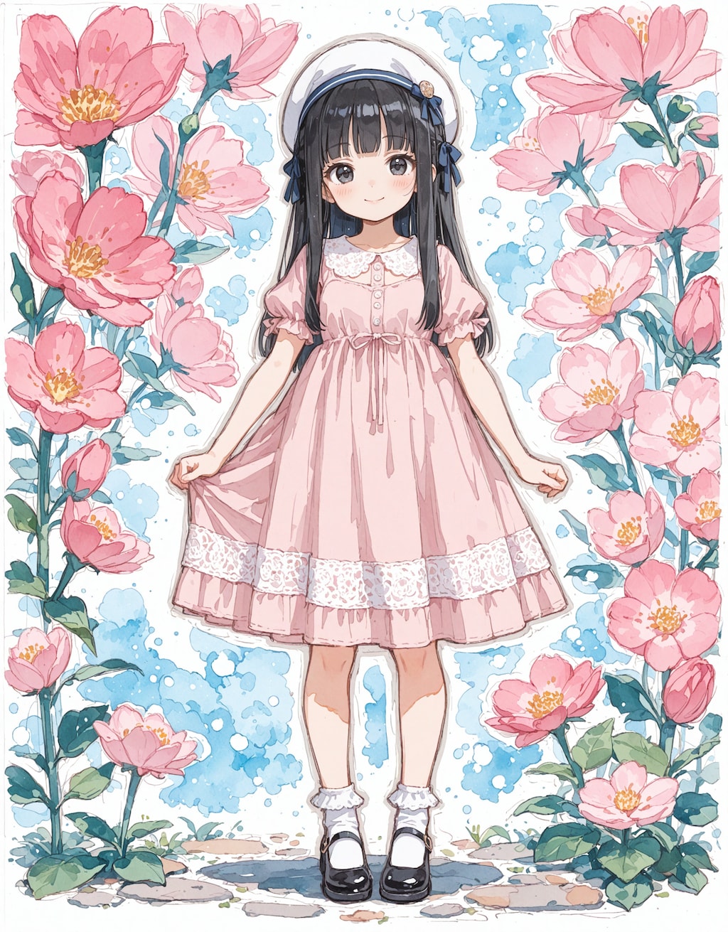 水彩子供春香