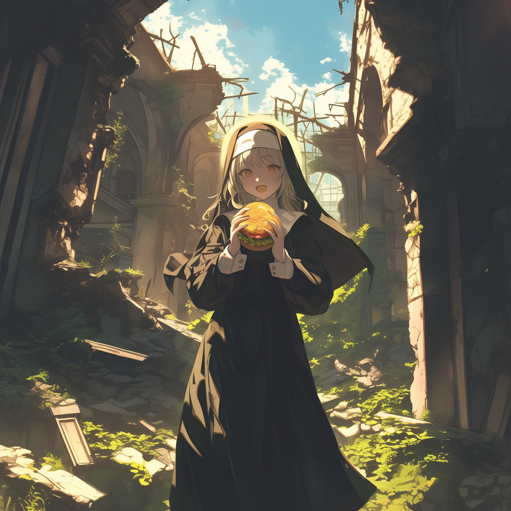 ハンバーガー休憩 | の人気AIイラスト・グラビア