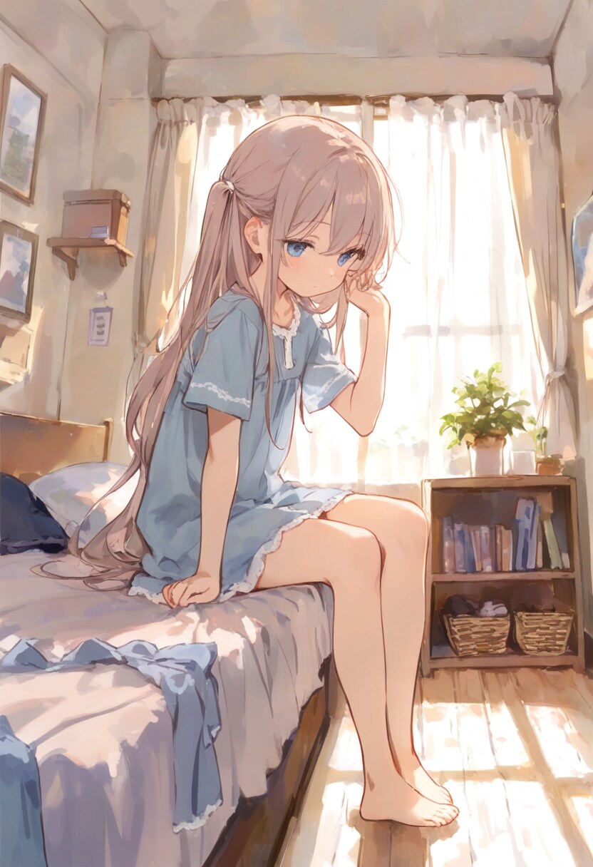 少女の部屋(水彩タッチ)(130) | の人気AIイラスト・グラビア