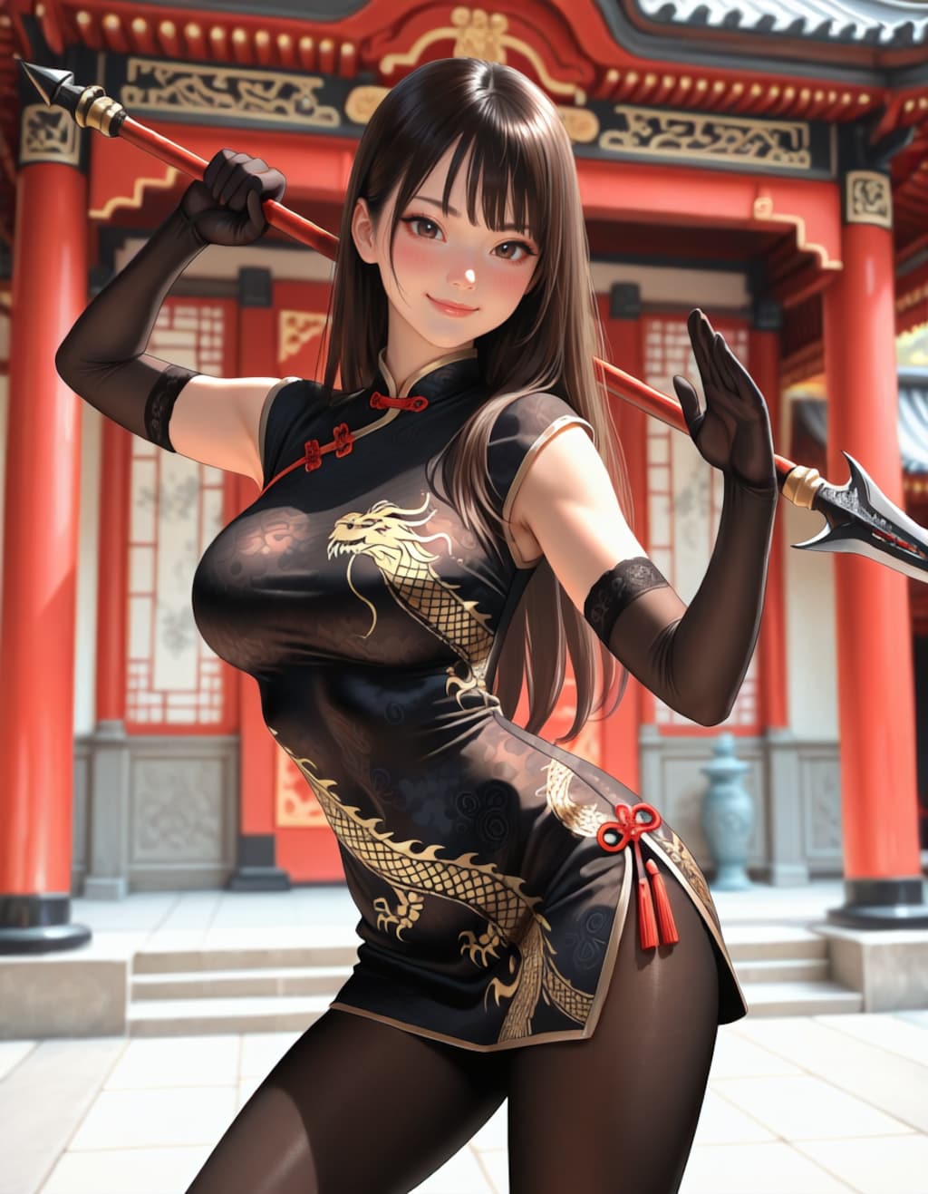 チャイナドレス武術家