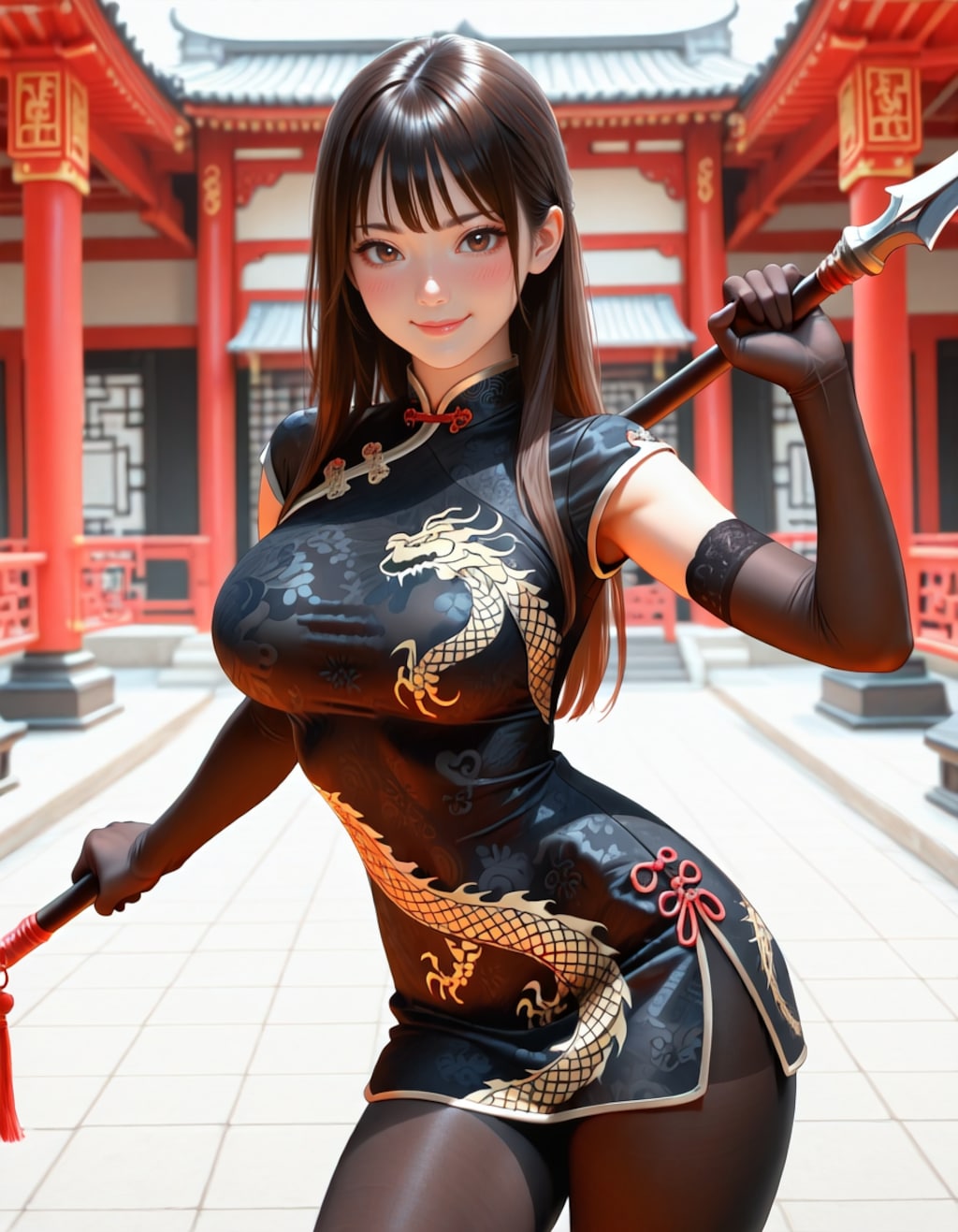 チャイナドレス武術家