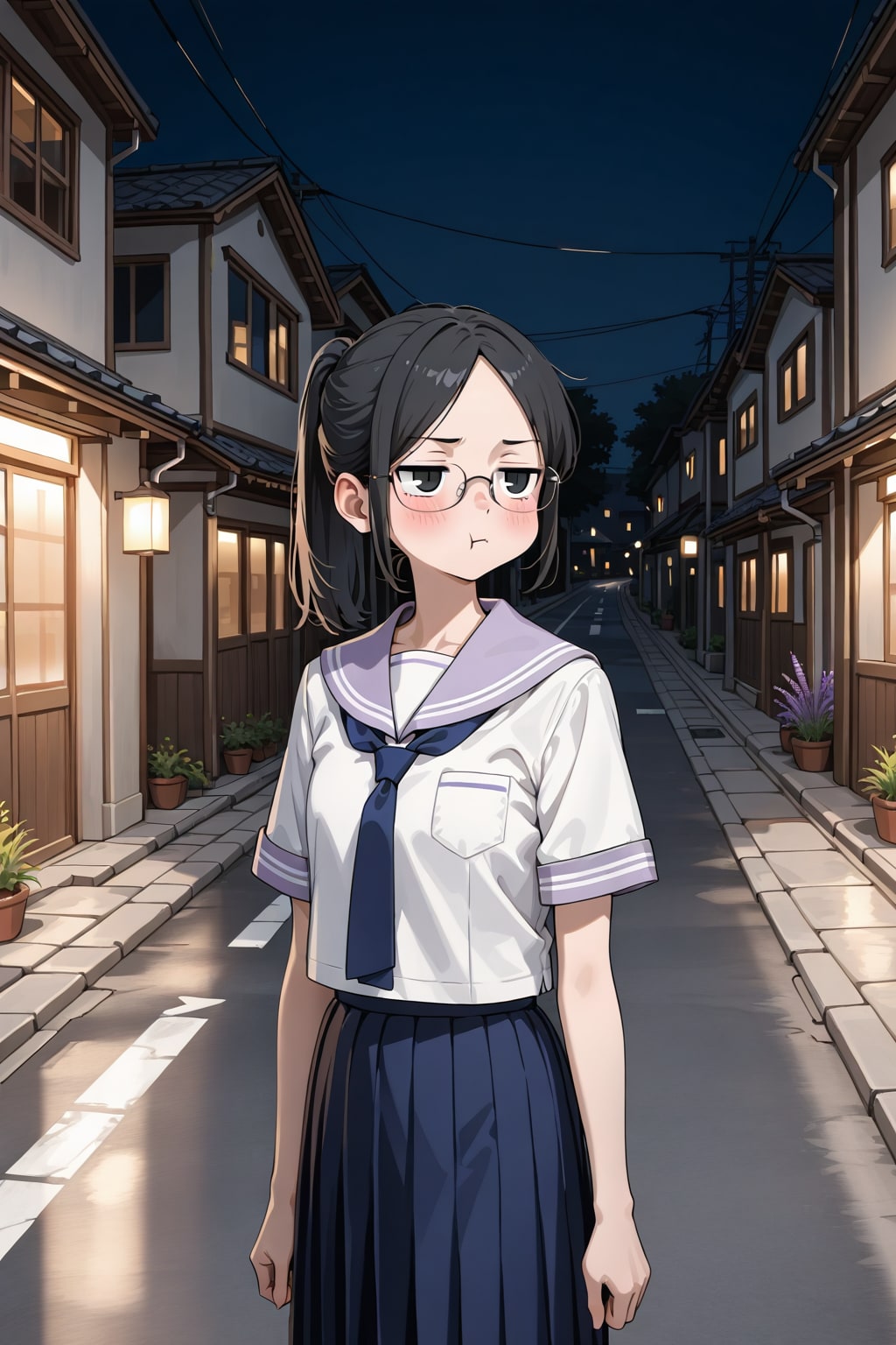 眼鏡×公立ダサ制服女子６２ | の人気AIイラスト・グラビア