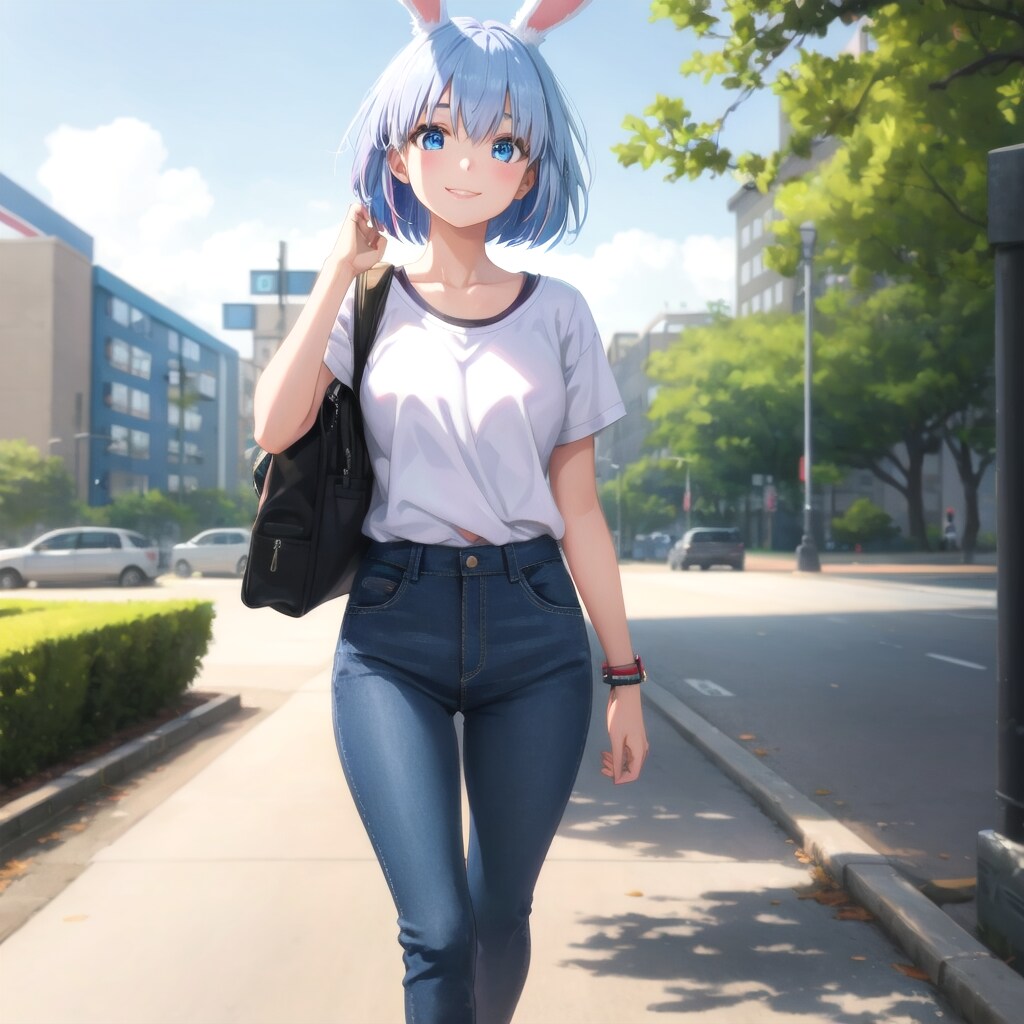 キャンパスのウサギガール | の人気AIイラスト・グラビア