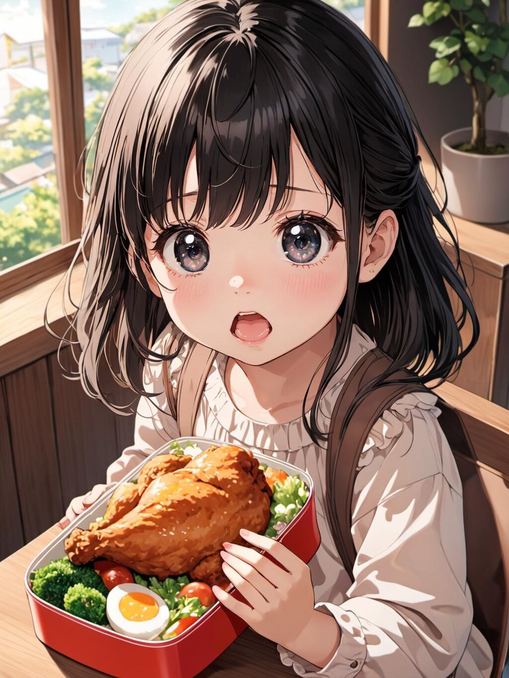 唐揚げ弁当「こんなに大きいの食べられないよー」
