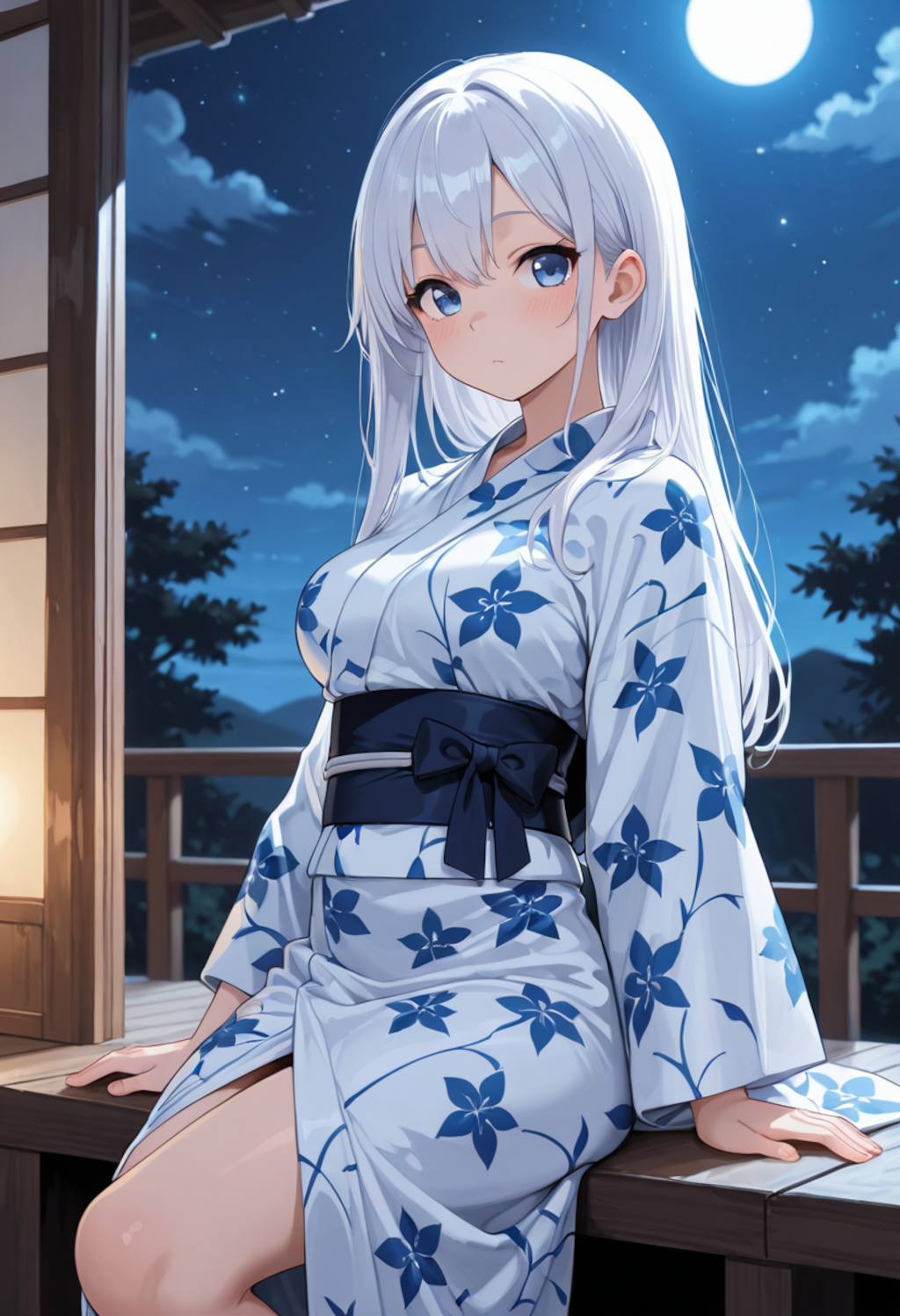 月夜の縁側