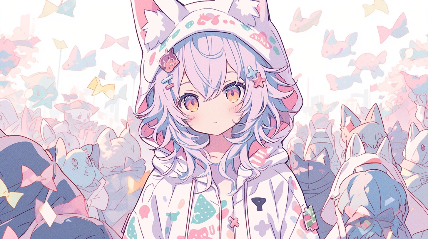 猫耳少女とふわふわの仲間たちの夢冒険 | の人気AIイラスト・グラビア