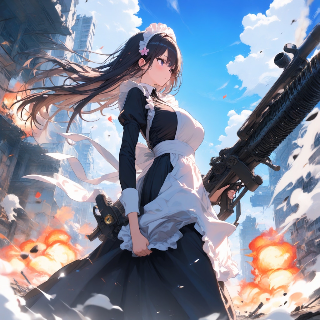 メイドさんを右に