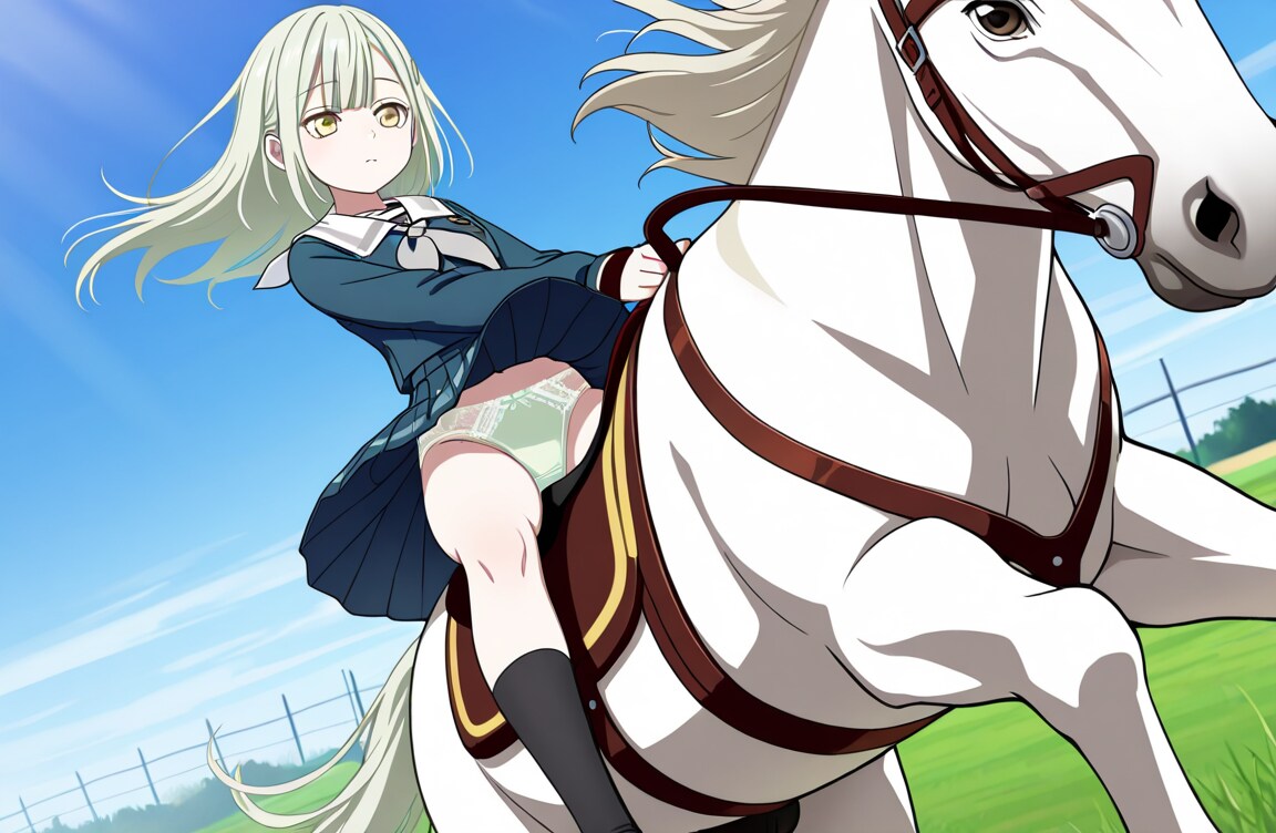 若葉睦の乗馬パンチラ集