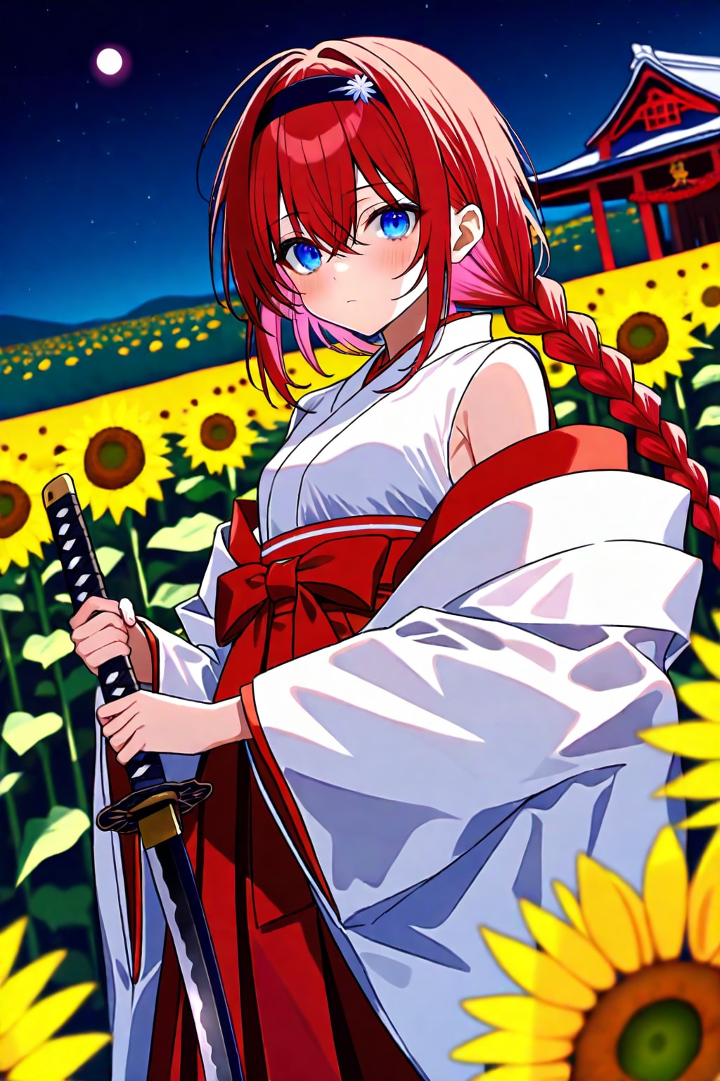 小織くんとひまわり畑の撮影会・巫女さん