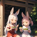 お食事中のうさ耳少女 4枚目