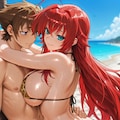 ECHIDNAでリアス×一誠🐆👙🏖️🔞💦😍❤️ 2枚目