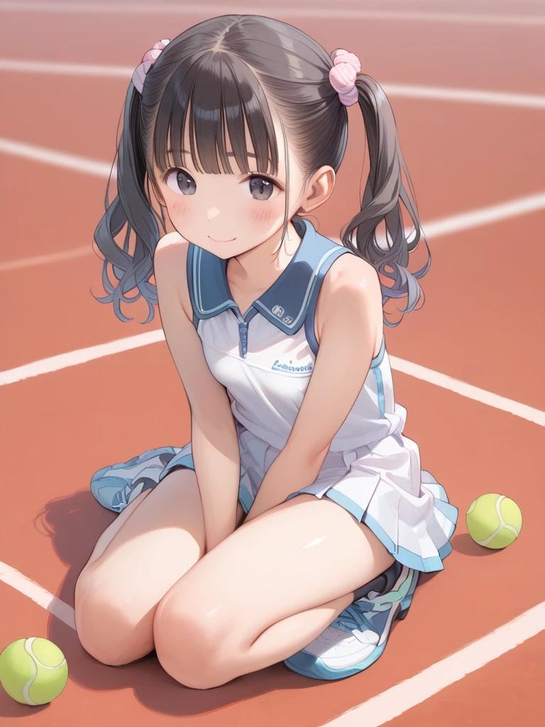 ツインテ〇リJ〇ちゃんのテニスウェア姿
